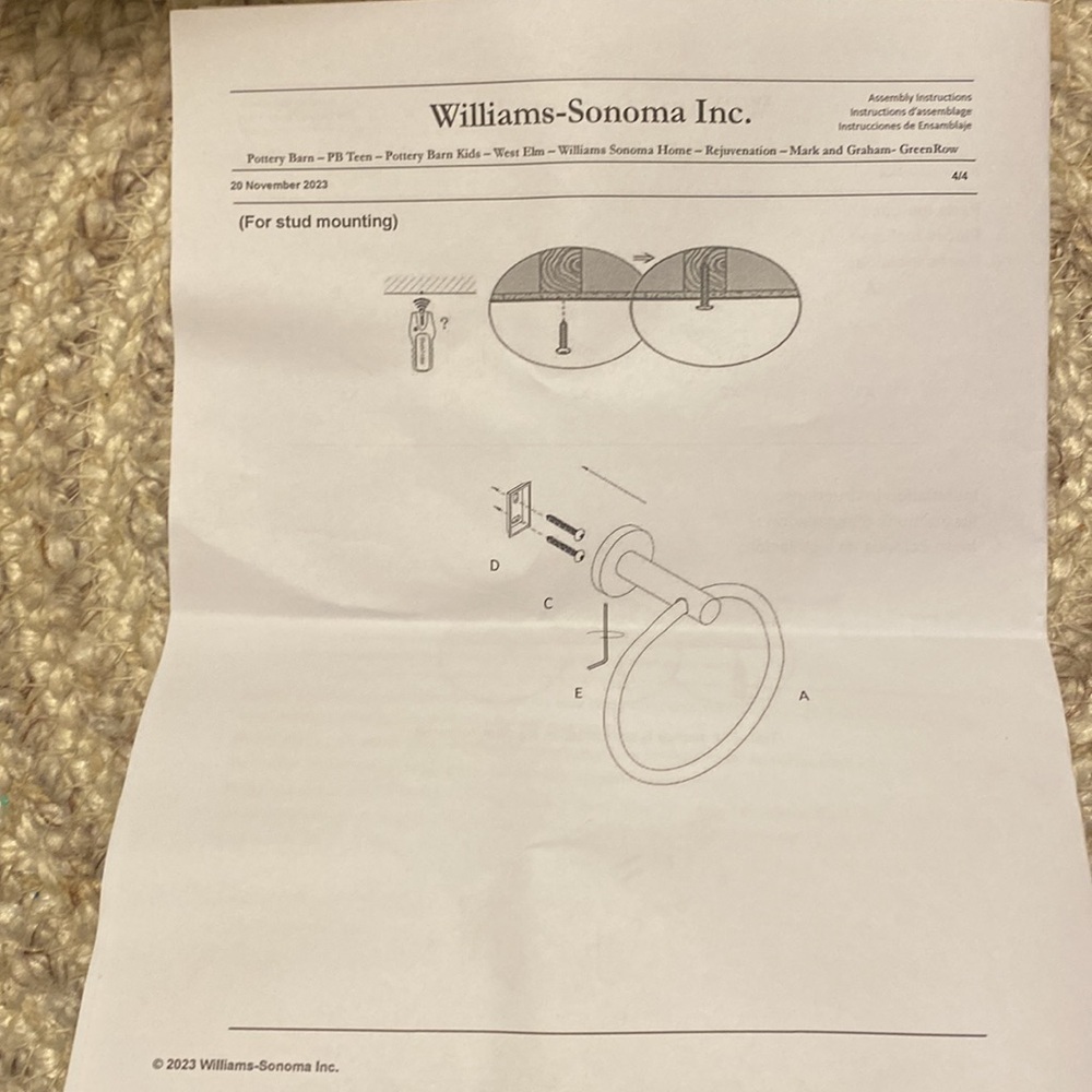 Set 2 pcs. Williams - Sonoma / West Elm modern overhang Tower Ring . Bla… - Picture 4 of 6